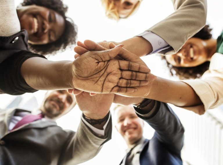Successful and happy business team